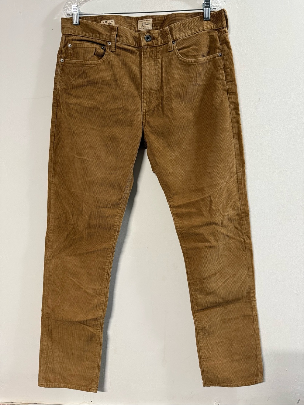 J.Crew Men Slim-Fit Stretch Corduroy Pants in a Brown Color